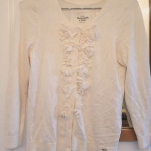 Gorgeous Abercrombie & Fitch size L cardigan with floral and bead accent